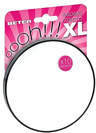 Beter - Specchio ingranditore X10 con 2 ventose e diametro di 13 cm, ideale per depilare le sopracciglia e per un'applicazione dettagliata del trucco.