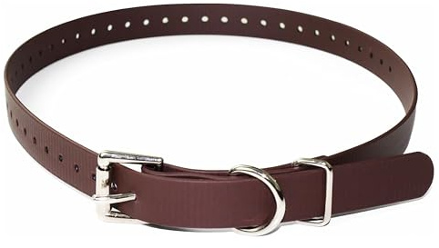 Educator Biothane Dog Collar, Waterproof, Odorproof, Metal Buckle and D Ring, Adjustable for Custom Fit, Cool and Comfortable, for Small, Medium, or Large Dogs, 3/4-Inch, Brown