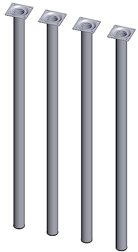 Element System Möbelfuß rund – Stahlrohrfuß, ideal als Tischbein für die Gestaltung individueller Möbelstücke – Ø 30 mm, Länge 700 mm, Chrom