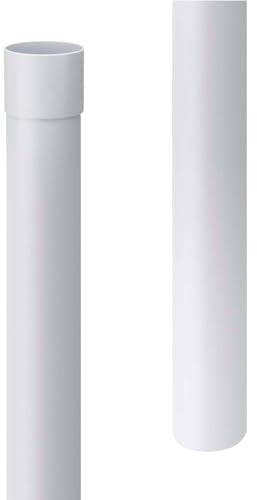 INEFA Tuyau Descente 200cm PVC 50mm Blanc Raccord Gouttière Montage Facile