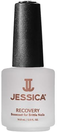 JESSICA Recovery Base Coat. Nail Varnish for Brittle Nails, Clear, Restores Natural Resilience and Flexibility, Contains Protein KSW, Calcium, and H20, 14.8ml