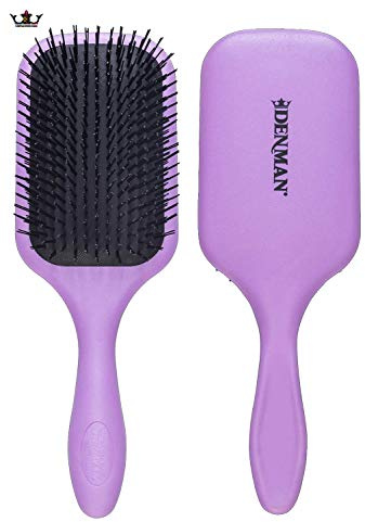 Denman Haarbürste (Langhaarbürste) D90L Tangle Tamer Ultra, Entwirrungs- und Pflege-Bürste für lange und kräftige Haare, Nylonborsten, lila
