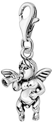 Quiges Dam Berlock Charm Musikalisk Ängel med Horn Silver Kvinnors Smycken för Charmarmband