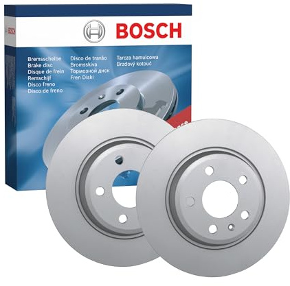 Juego de 2 Discos de Freno Bosch BD1249 - Discos Macizos de 299.8 mm - Eje Trasero - Certificación ECE-R90 - Larga Vida Útil, protección anticorrosión avanzada - 1 Juego de 2 Discos
