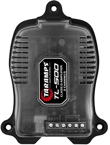 Taramp's TL 500 Amplifier 90 Watts RMS at 2 Ohms, 2x 45 Watts RMS, 2 Channels Class D, Car Audio Amp, Stereo, A.R.T System, Automatic Activation, 8~16 VDC, Black, Small
