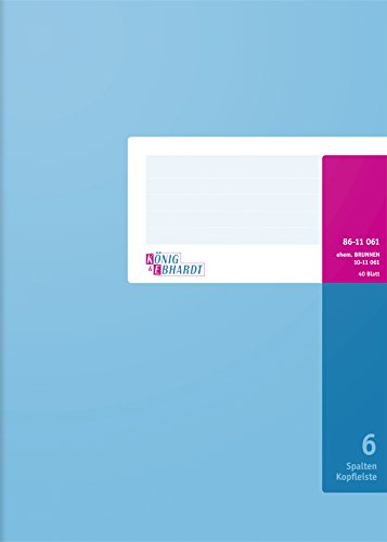 König & Ebhardt König und Ebhardt König & Ebhardt 8611061-7106K40KL Spaltenbuch mit Kopfleiste (A4, 6 Spalten, 40 Blatt)