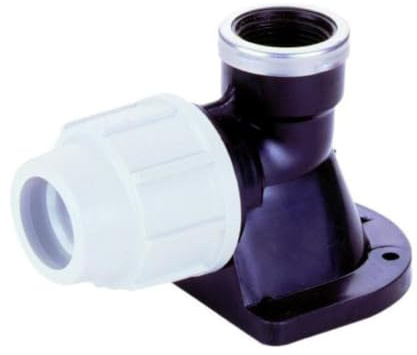 PLASSON 7750 20mm x 1/2 Plastic Wallplate Elbow