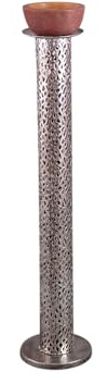 IMPOSANTER Design KERZENLEUCHTER Eternal Bodenleuchter Metall 80 cm antik-Silber