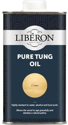 Libéron Pure Tung Oil for Interior & Exterior Wood, Clear, 250ml | Premium 100% pure natural oil, Nourishes, protects & enhances, Food contact safe when dry, Water, heat & alcohol resistant