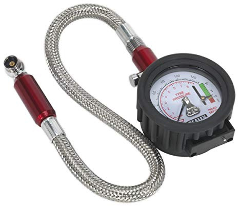 SEALEY TSTPDG02 manometro per Pneumatici con battistrada profondimetro Tubo Flessibile