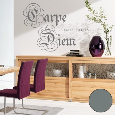 A275 - Adhesivo de pared Carpe Diem (disponible en 40 colores y 3 tamaños), vinilo, gris, 88cm x 60cm