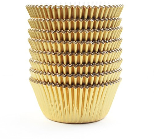 Eoonfirst Gold Foil Cupcake Case Liners Wrappers Baking Muffin Paper Cups 200 Pcs