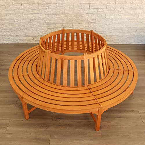 Sedex Kentucky Baumbank Ø 208 cm Gartenbank Holzbank Parkbank aus Eukalyptusholz