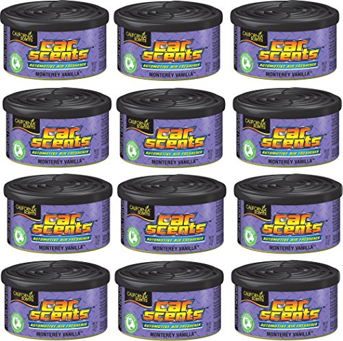 California Scents Car Scents Autoduft Lufterfrischer Duftdosen Air Freshener, Monterey Vanilla, 42g (12 Stück)