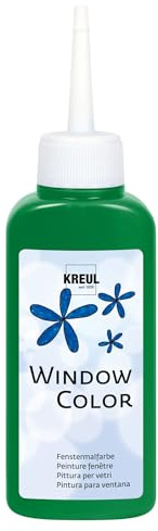 KREUL 42720 - Window Color hellgrün 80 ml, Fenstermalfarbe auf Wasserbasis, mit strukturierter Oberfläche, für Glas, Spiegel, Fliesen und andere glatte Flächen