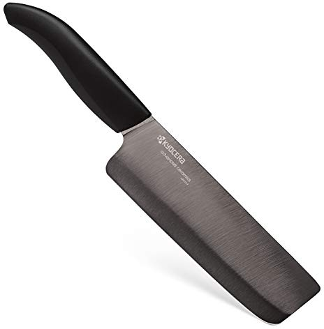 Kyocera Revolution Series 6-Inch Nakiri Vegetable Cleaver, Black Blade