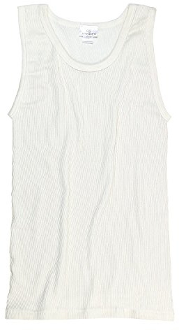 Jockey Classic Cotton Rib A-Shirt - Unterhemd Herren, Tank Tops aus 100% gekämmter Baumwolle, atmungsaktives Funktionsunterhemd, ärmelloses Feinripp-Unterhemd, Weite Passform, in Weiß