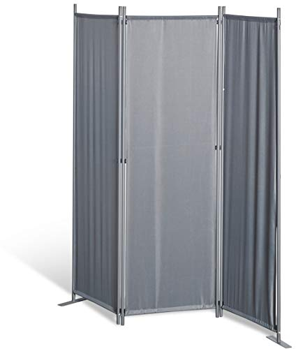 GRASEKAMP Qualität seit 1972 - Biombo de 3 Piezas, Panel de separación, protección Visual, Color Gris