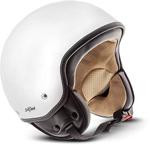 Soxon® SP-301 „Night“ · Jet-Helm · Motorrad-Helm Roller-Helm Scooter-Helm Moped Mofa-Helm Chopper Retro Vespa Vintage Pilot Biker Helmet Brille · ECE 22.05 Schnellverschluss Tasche XS–XL (53-62cm)
