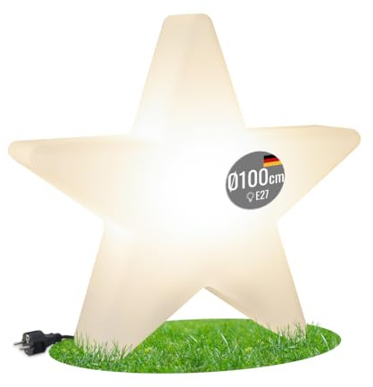 8 seasons design XXL LED Weihnachtsstern 100 cm Shining Star (Weiß), E27, Leuchtmittel warmweiß – wetterfest – LED Stern für außen (Garten, Terrasse) und innen – winterfest – Weihnachtsbeleuchtung