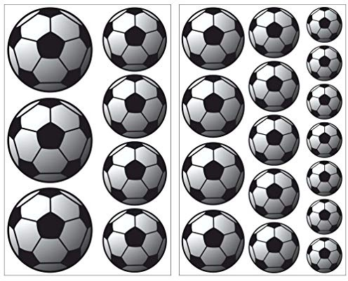 Samunshi® 23-teiliges Fussball Wandtattoo Set Wandaufkleber Kinderzimmer Babyzimmer in 5 Größen (2x21x34cm mehrfarbig)