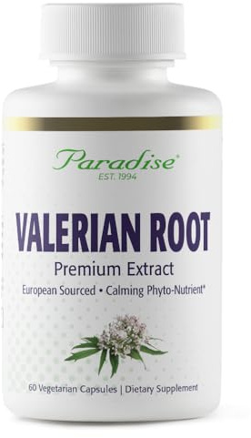 Paradise Herbs Valerian Root, European Sourced Active Whole Spectrum Extract, Vegan, Non-GMO, Gluten Free, 250 mg 60 Vegetarian Capsules