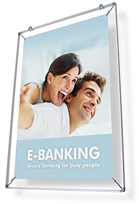 Alu silber Posterrahmen 70 x 100 cm | Schaufenster- und Werbungsplakatrahmen | leichter Bilderrahmewith Aufhängung