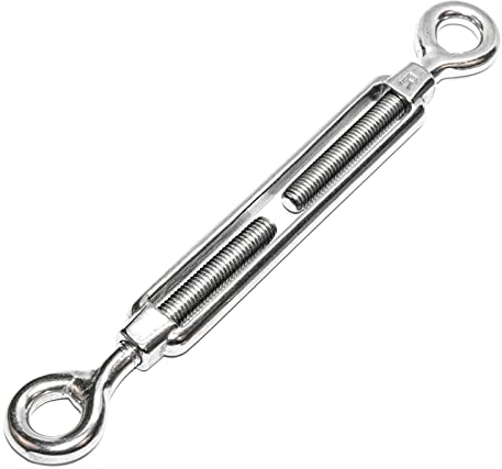 PRIOstahl Spannschloss Spannverschluss Seilklemme Spannschraube Seilspanner - M4 x 1 Stück Öse/Öse für Drahtseil Spanner Seil Wantenspanner Planenbefestigung Verbindung aus Edelstahl V4A