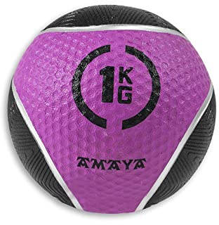 AMAYA SPORT Medicinsk Ballong Gummi High Grip - 1 kg, Slam Gummi Ball Anti-Slider, Bekväm Grip Wall Ball och måttlig båt för Fitness Träning