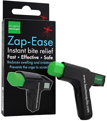 Incognito Zap-Ease Instant Insect Bite Relief Device – Fast Itch Relief for Mosquito Bites, Bug Bites & Stings – Chemical Free Bite Soother for Travel, Outdoors, Camping & Family Use