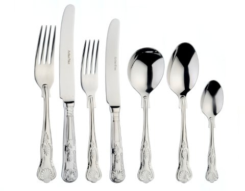 Arthur Price Every Day 44-Piece Kings 6-Person Canteen,Silver,46 x 29.5 x 10 cm
