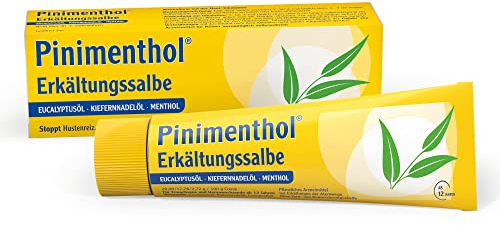 Pinimenthol Erkältungssalbe | 100 g | ätherische Öle: Eucalyptusöl, Kiefernnadelöl & Menthol | Stoppt Hustenreiz löst Schleim und befreit die Atemwege bei Erkältung | für alle ab 12 Jahren