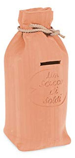 Home Sacco Salvadanaio in Terracotta, 25 cm