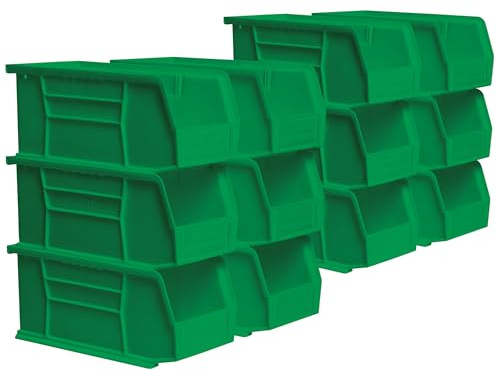 Akro-Mils 30230 AkroBins Plastic Storage Bins, 11x5x5, Green, 12-Pack