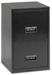Pierre Henry Filing Cabinet Steel Lockable 2 Drawers A4 Maxi W400xD400xH660mm Black Ref 099001