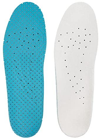 Bama Fresh Barfuß Fußbett, Bambus Frottee Schuheinlagen für trockene und frische Füße, Unisex, ultraleicht und handwaschbar - Weiß/Blau