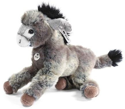 Steiff Kuscheltier Kleiner Freund Esel Issy, Süßes Stofftier mit Kunststoffaugen, Kinder, Jungen & Mädchen, Plüschtier 24 cm, Hellgrau, 280337
