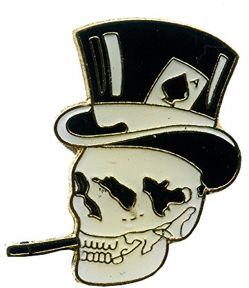 Das Raucher Pik Ass Skull Reaper Emblem Badge Metall Button Pin Anstecker 0005