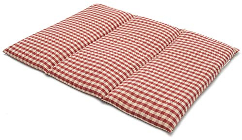 Coussin aux graines de colza - Taille 40x30-3 compartiments - Rouge et Blanc - Coton Bio - Coussin thermique - Coussin aux graines - Compresse froide -