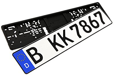 Flaow 1 Euro-Kennzeichen | KFZ Kennzeichen 520x110 mm Inclusive eines passenden Kennzeichenhalters in schwarz