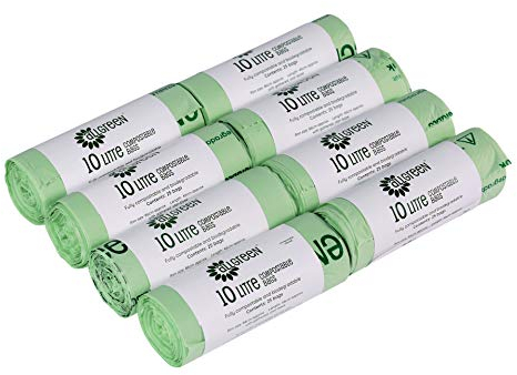 All-Green - Bolsas de Basura biodegradables y compostables (10 L, 200 Bolsas), Color Verde