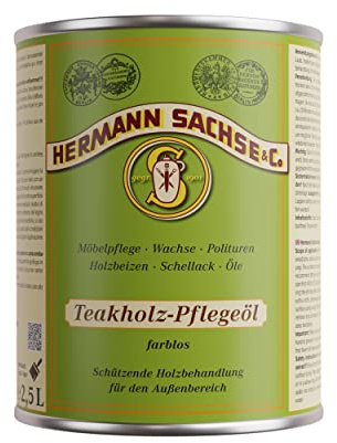 Teaköl Holzöl 2,5L für Außen - Holzschutz & Pflege für Gartenmöbel, Terrassen | Ideal für Teak, Lärche, Eiche, Akazie Bangkirai | Wetterfestes Teak Möbelöl für Hartholz