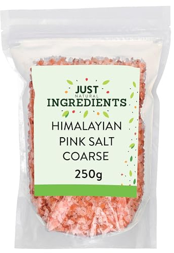 JustIngredients Premier Himalayan Salt Coarse 250g, Pink Rock Salt for Cooking, Grinder Refill, Sea Salt, Perfect for Seasoning, Table Salt