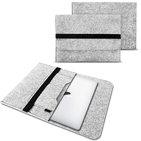 NAUC Laptop Tasche Sleeve Hülle Schutztasche Filz Cover für Tablets und Notebooks Farbauswahl kompatibel mit Samsung Apple Asus Medion Lenovo, Farben:Hell Grau, Größe: 43x32x1 cm