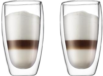 Bodum 15oz Pavina Double Wall High-Heat Borosilicate Glass, Set of 2, Clear