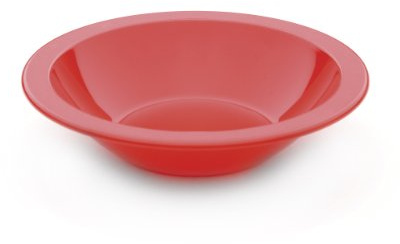 Harfield Red Rimmed Bowls 400ml - Pack of 10 Reusable Virtually Unbreakable Polycarbonate Dishwasher Safe