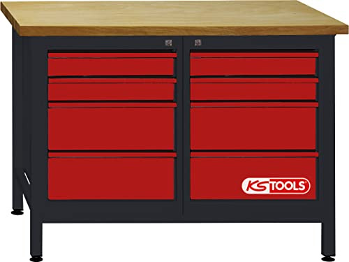 KS Tools 865.0007 Werkbank mit 8 Schubladen, H840xB1200xT600mm