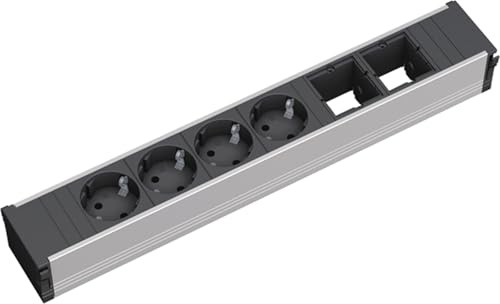 Bachmann 912.007 CONI Large 4x skyddskontakt 2x ABD svart/silver