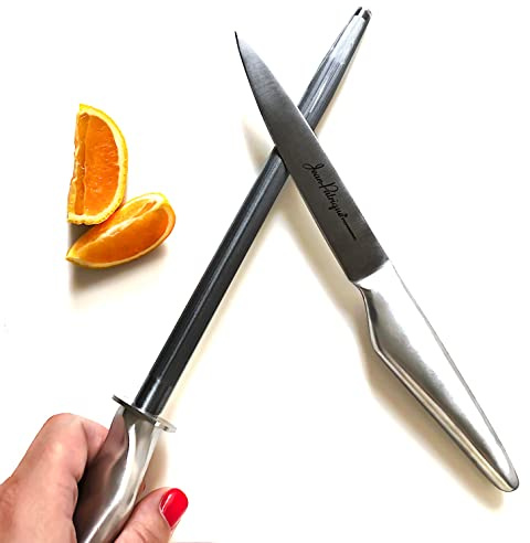 Stainless Steel Knife Sharpener Rod - 8 Inch Professional Knife Sharpener Constructed From Professional Quality Steel For Fast And Efficient Sharpening by Jean Patrique