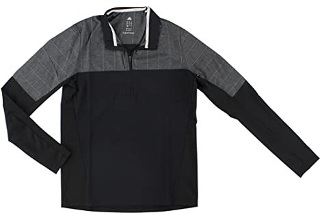 adidas Mens Supernova Storm Half Zip Long Sleeve, Black, M